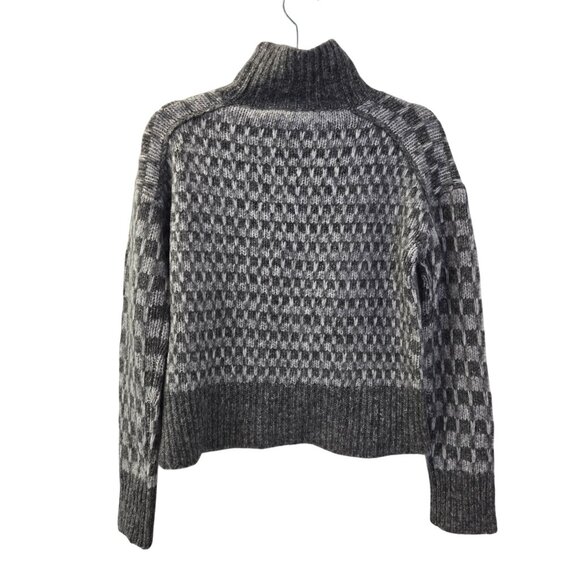 NWT Everlane The Cloud Checkered Oversized Wool Blend Turtleneck Sweater XXS/XS - Picture 2 of 5